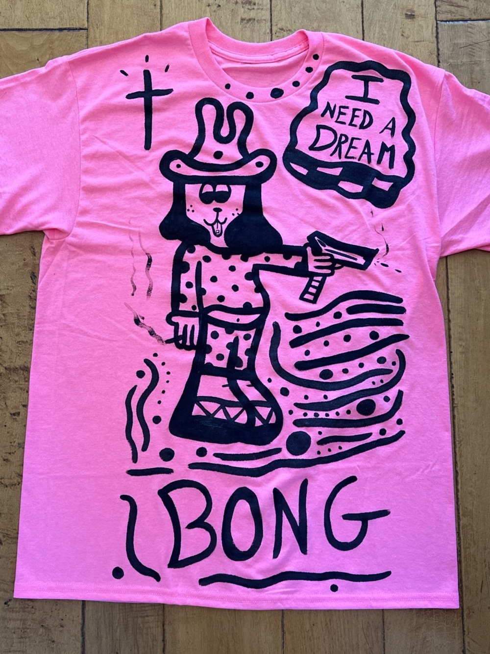 Japan Surf Graphic Pink 'I Need a Dream' Tee